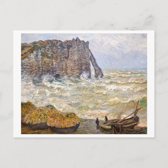 Postal Mar de la tormenta en É tratado | Monet | (Anverso)