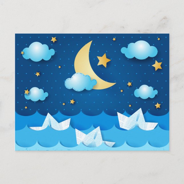 Postal Mar de noche (Anverso)
