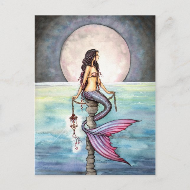 Postal Mar encantado Mermaid Fantasy Art (Anverso)