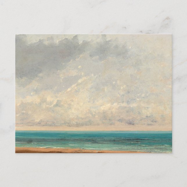 Postal Mar tranquilo, 1866 por Gustave Courbet (Anverso)