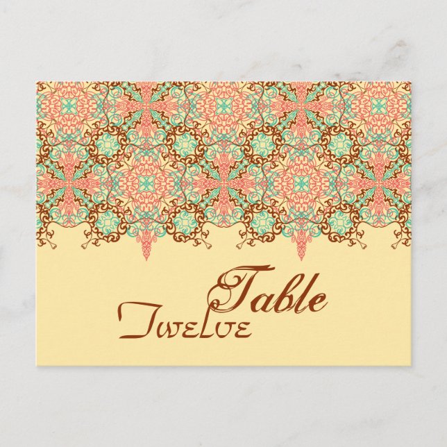 Postal Marabesco intrincado, configuración de mesa (Anverso)