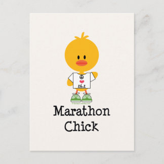 Postal Marathon Chick Peace Love 26.2 Postcard