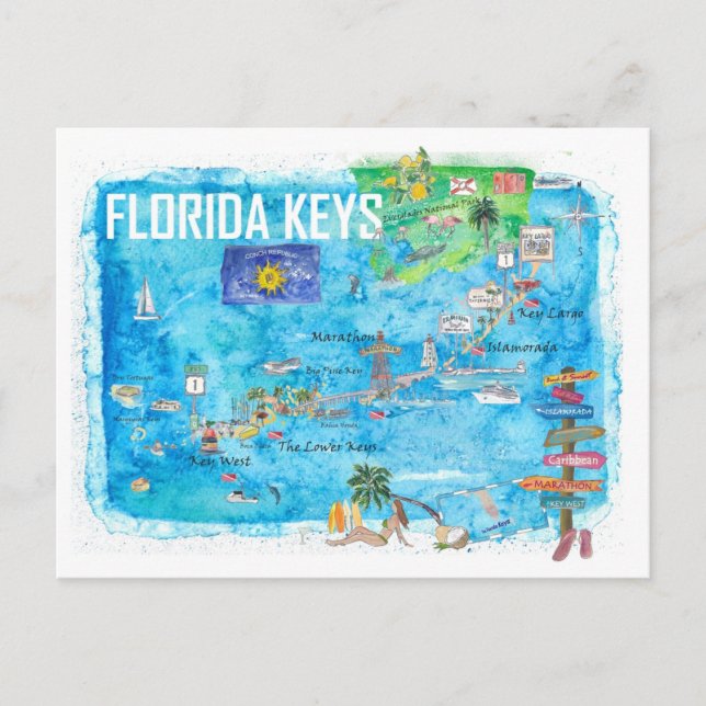 Postal Maratón de Key West de Florida Keys Key Largo  (Anverso)
