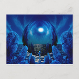 Postal maravilla azul del arte 3d