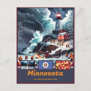 Postal Maravillas y lema de Minnesota