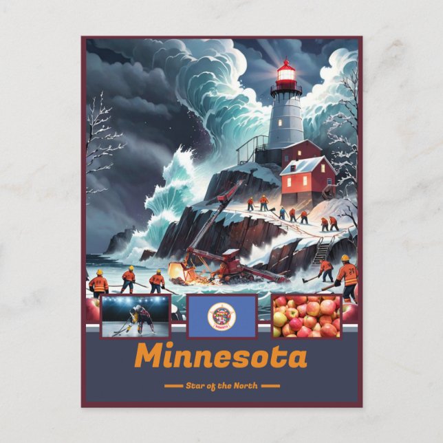 Postal Maravillas y lema de Minnesota (Anverso)