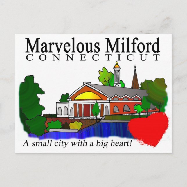 Postal maravillosa de ayuntamiento de Milford (Anverso)