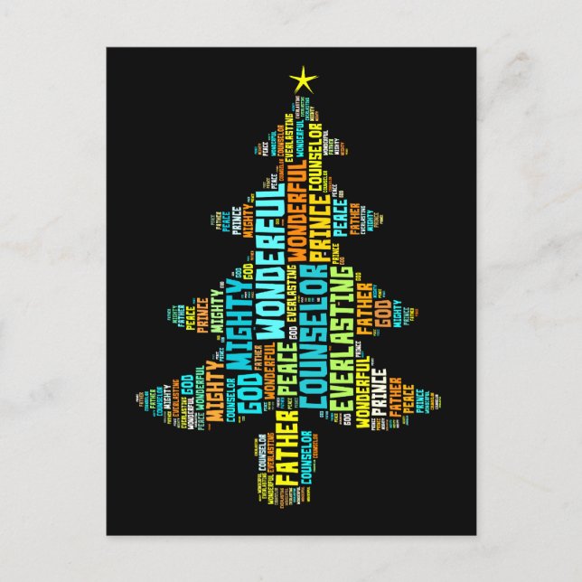 Postal Maravilloso consejero poderoso Dios Príncipe de la (Anverso)