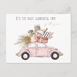 Postal Maravilloso Momento Del Año Festividad Rosa Girly