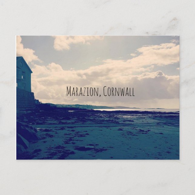 Postal Marazion, paisaje costero de Cornwall Beach (Anverso)