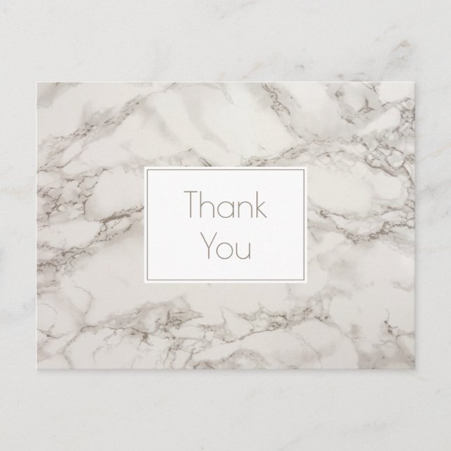 Postal Marble Alabaster Taupe Tan Fondo Gracias (Anverso)