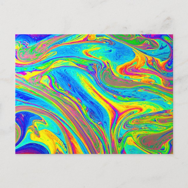 Postal Marble Arcoiris reluciente y hermoso (Anverso)