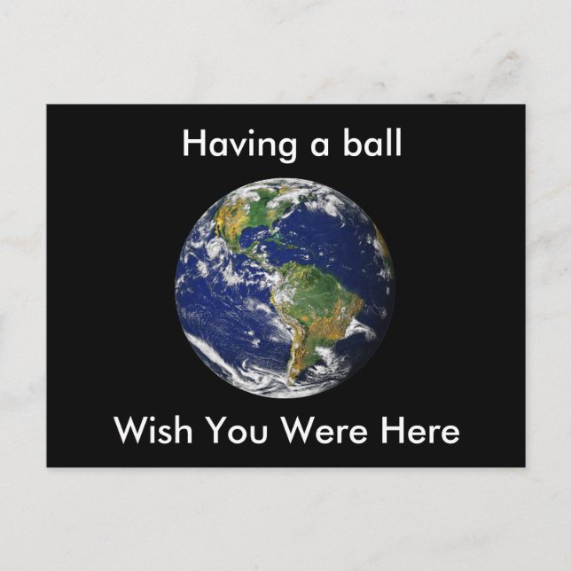 Postal Marble azul_Tener un deseo de pelota que estuviera (Anverso)