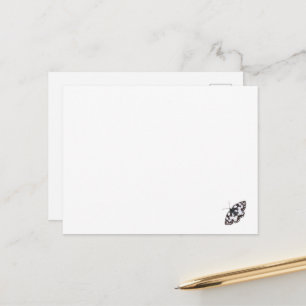 Postal Marble White Butfly Card