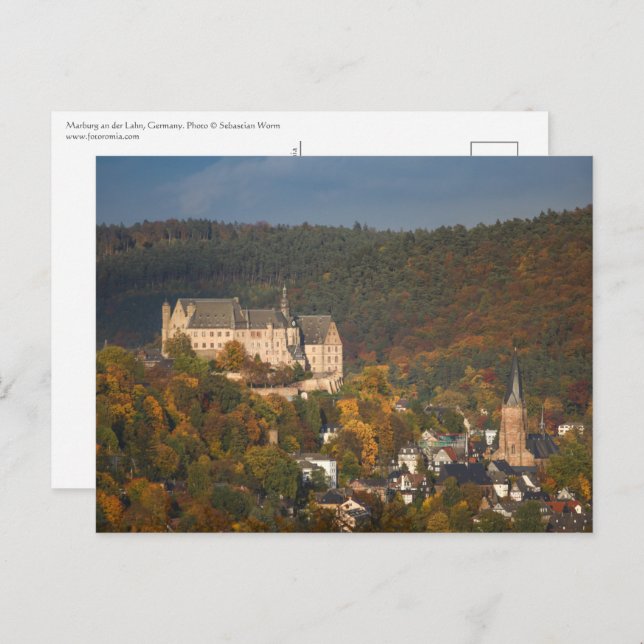 Postal Marburg Alemania (Anverso / Reverso)