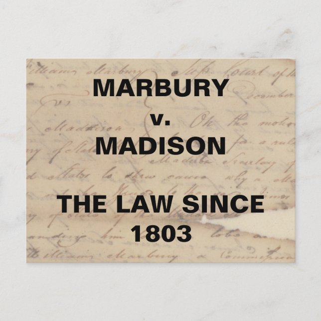 Postal Marbury Madison Cheques and Balances Resistance (Anverso)