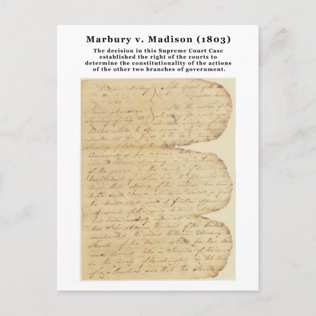 Postal Marbury v. Madison, 5 U.S. 137 (1803) (Anverso)