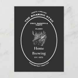 Postal Marca comercial, el ciervo rugiente, personalizabl