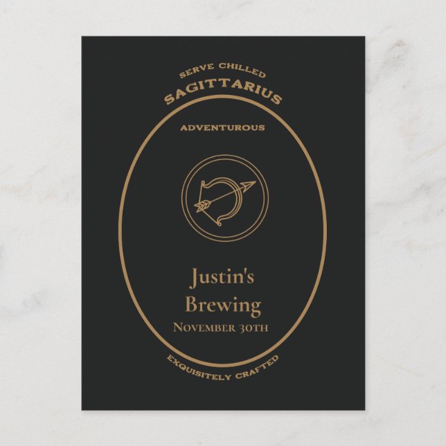 Postal Marca comercial, Rótulos Zodiac, personalizable Sa (Anverso)