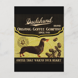 Postal Marca Dachshund - Compañía de café orgánico