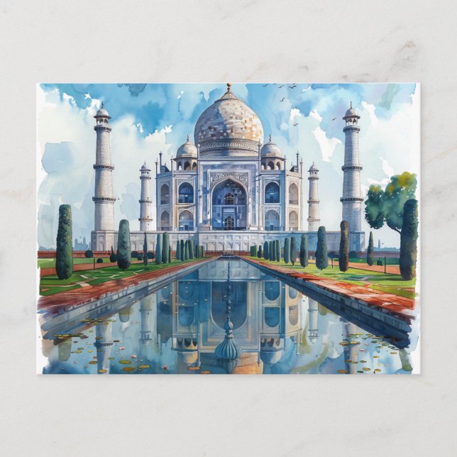 Postal Marca de agua Taj Mahal India (Anverso)