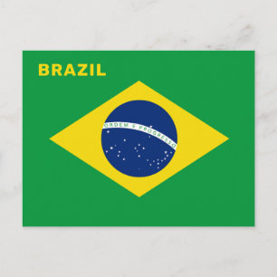 Postal Marca de Brasil del texto del personalizado