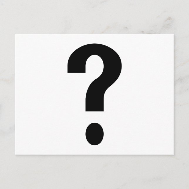 Postal Marca de pregunta negra (Anverso)