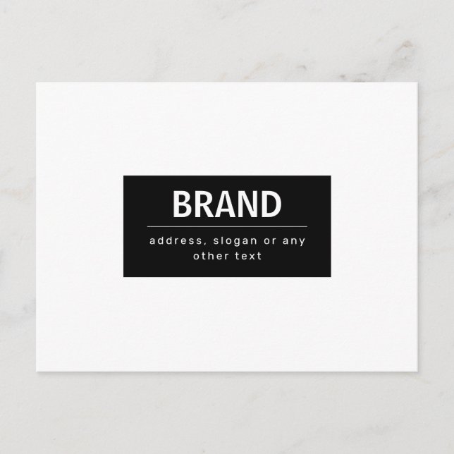 Postal Marca o nombre comercial moderno negrita | Blanco  (Anverso)