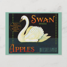 Postal Marca Swan Manzanas Etiqueta de la tarifa del esta