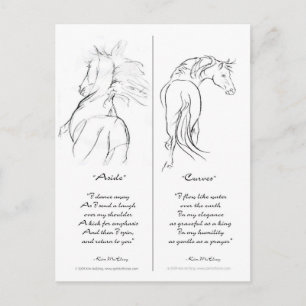 Postal Marcador "Aside" y "Curves" para caballos