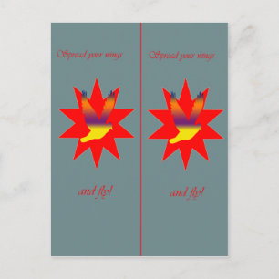 Postal Marcador de pájaro volador