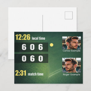 Postal Marcador de Tenis Personalizado – Partido Personal
