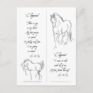 Postal Marcador elegante de caballos