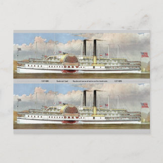 Postal Marcador Hudson River Steamer 1877