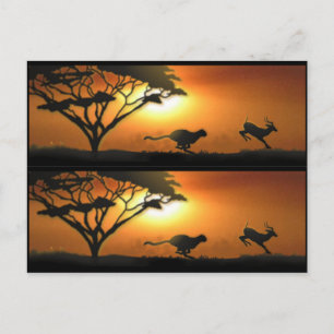 Postal Marcadores de libro de chita y gacela