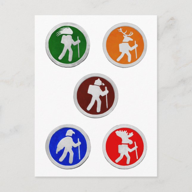 Postal Marcadores de senderismo para animales (Anverso)