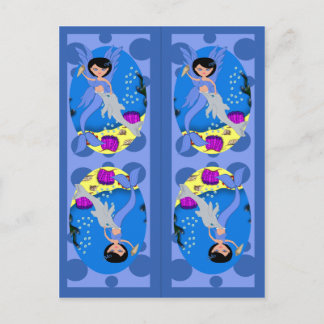 Postal Marcadores de Sirenas Azules y Merfaery