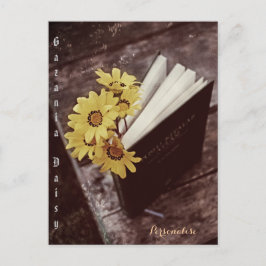 Postal Marcapáginas de Flor de Margarita Amarilla African