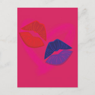 Postal Marcas de besos