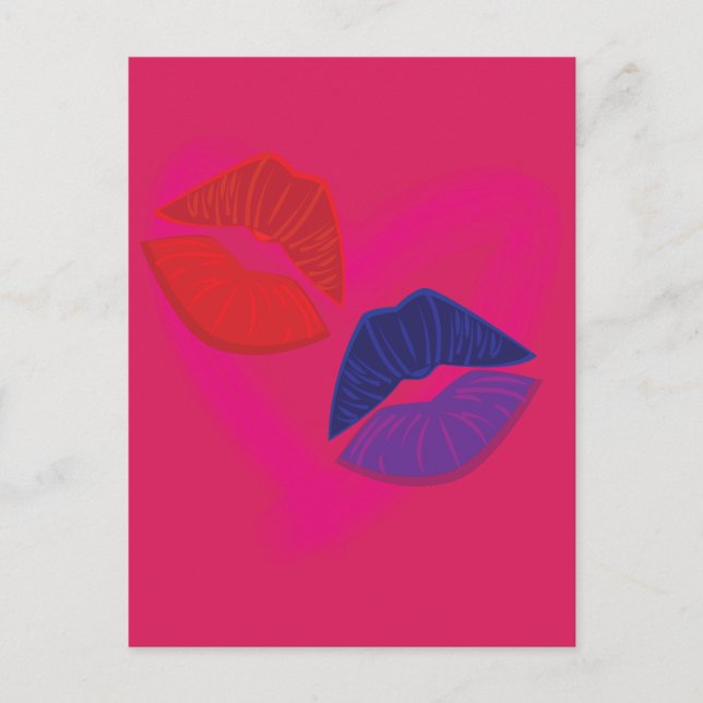 Postal Marcas de besos (Anverso)