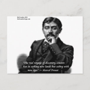 Postal Marcel Proust & cita famosa
