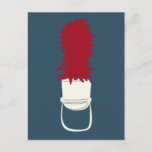 Postal Marchando Gorra de banda con plumas (Anverso)