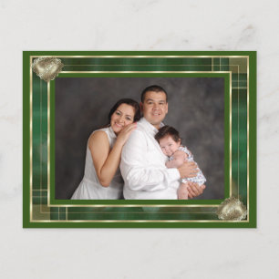 Postal Marco Antiguo Verde para Foto Familiar Personaliza