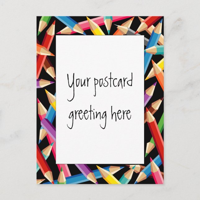 Postal Marco brillante de lápices (Anverso)