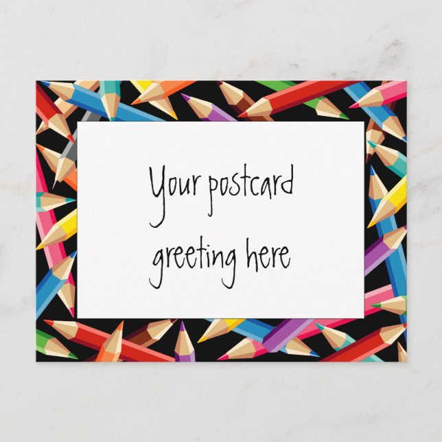 Postal Marco brillante de lápices (Anverso)