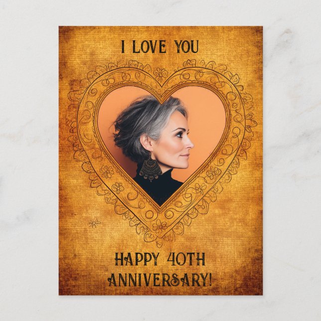 Postal Marco cardíaco vintage personalizado (Anverso)