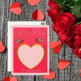 Postal Marco cupido y cardíaco añade tu foto