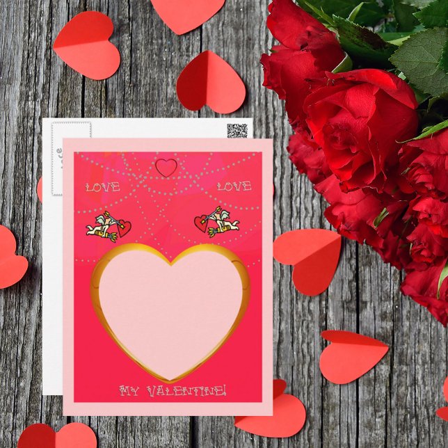 Postal Marco cupido y cardíaco añade tu foto (Subido por el creador)