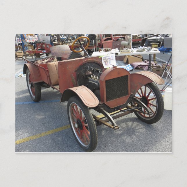 Postal Marco de auto antiguo (Anverso)