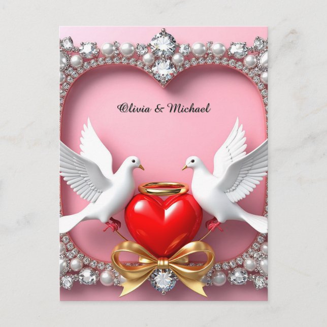 Postal 💍 Marco de Corazón Romántico para Regalo de Decor (Anverso)